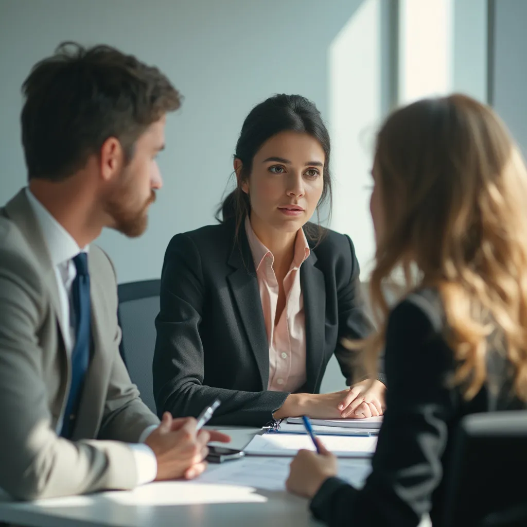 Consultant en affaires analysant des données avec un client